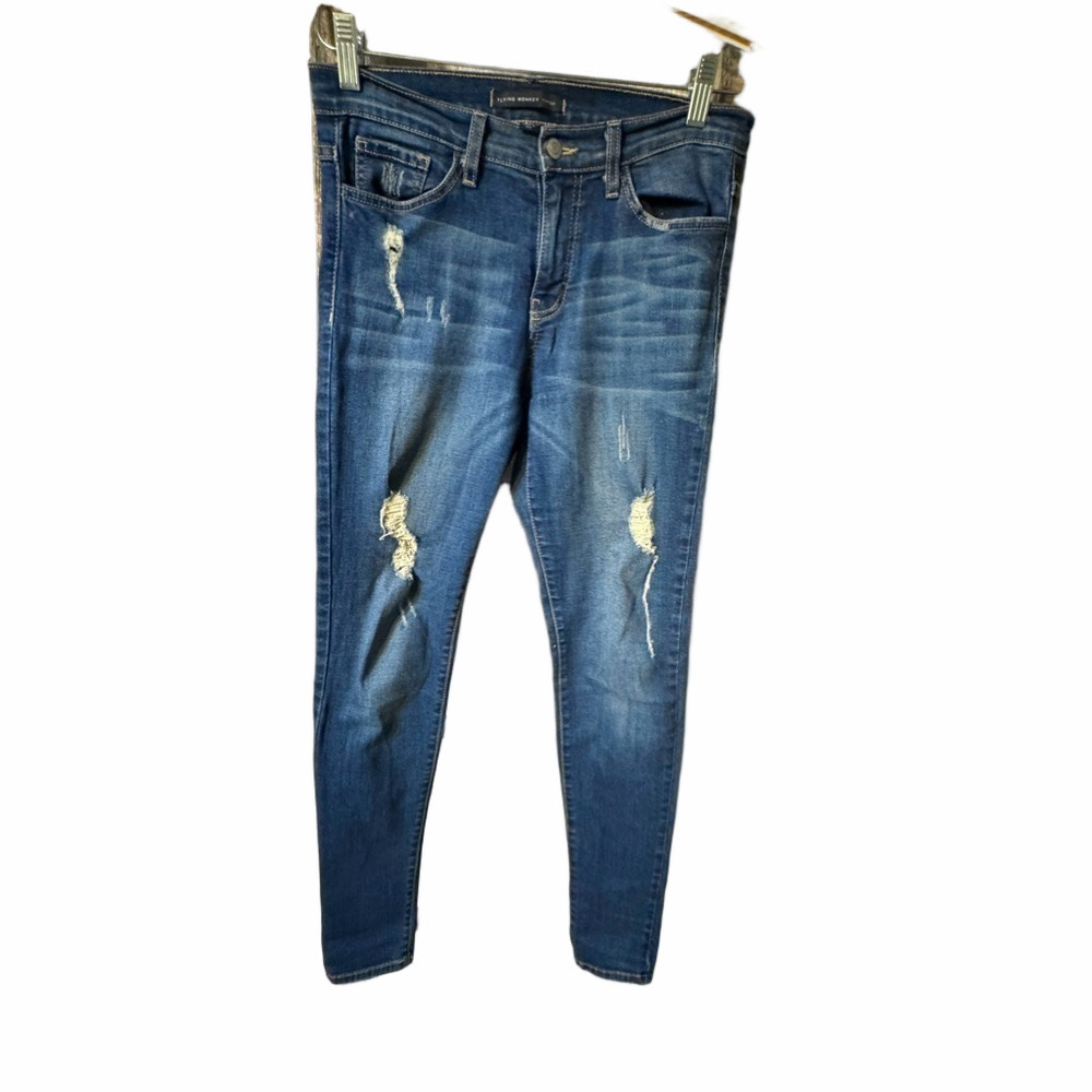 Women’s Flying Monkey Distressed Denim Skinny Jeans (28)